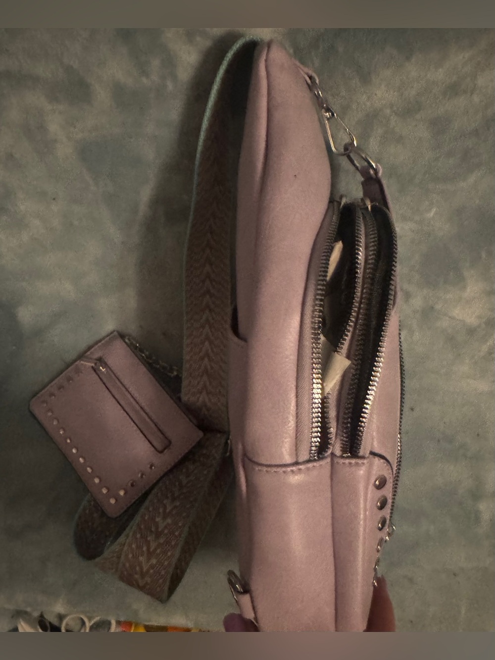 Lavender Crossbody Sling Bag with Detachable Card Wallet - Unbranded - Picture 3 of 5